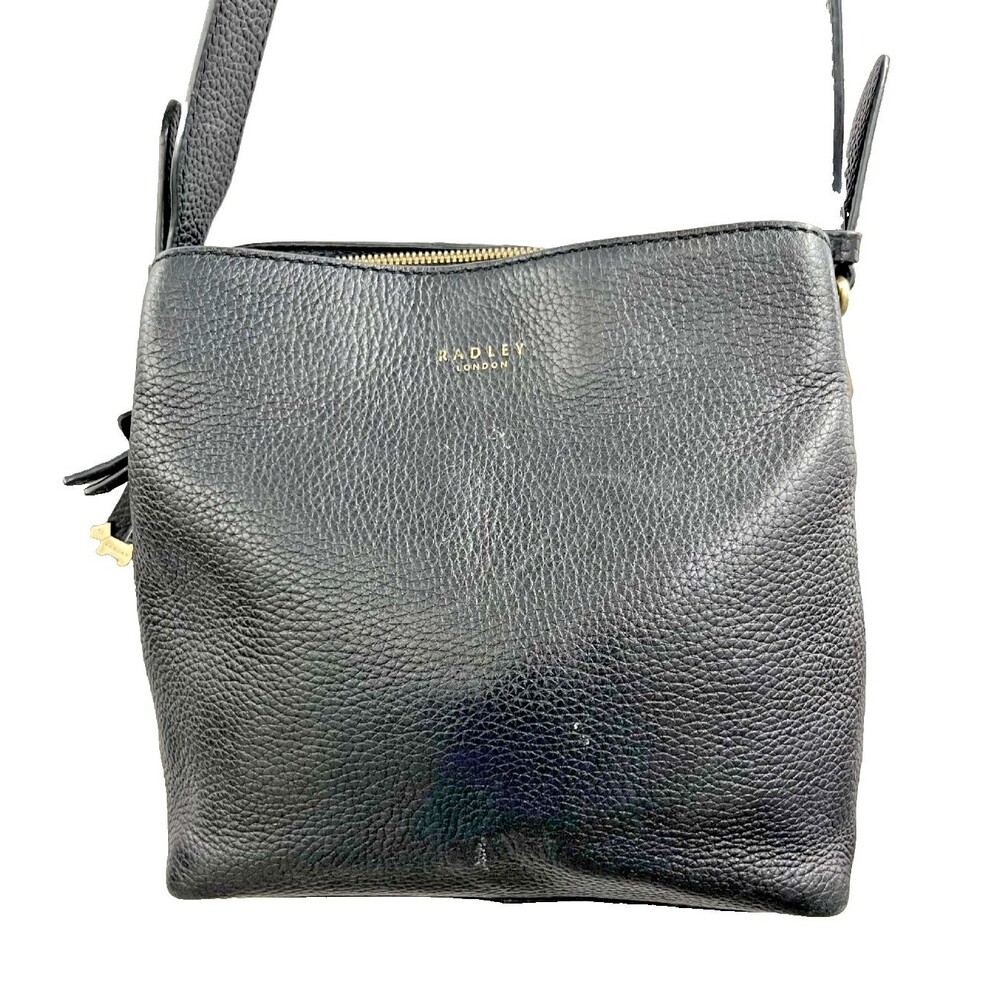 Radley London Dukes Place Black Pebbled Leather Crossbody Bag Medium